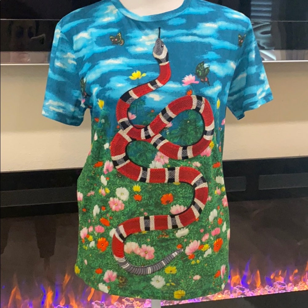 Gucci printed cotton jersey cyan rainbow - Picture 3 of 15
